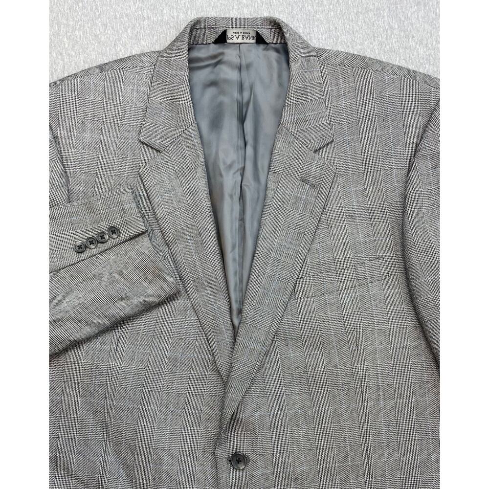 Jos A Bank Blazer Mens 46L Plaid Silk Camelhair Blend 2-Button‎ Single Breast